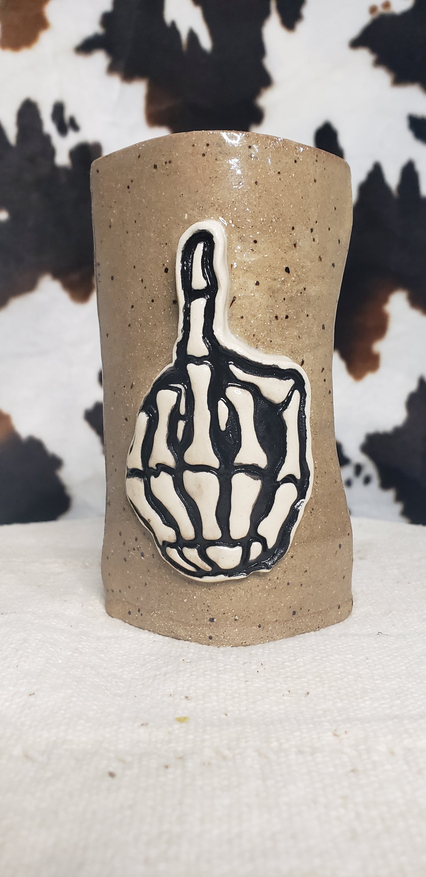 FU Finger Skeleton Lg - Shot Glass