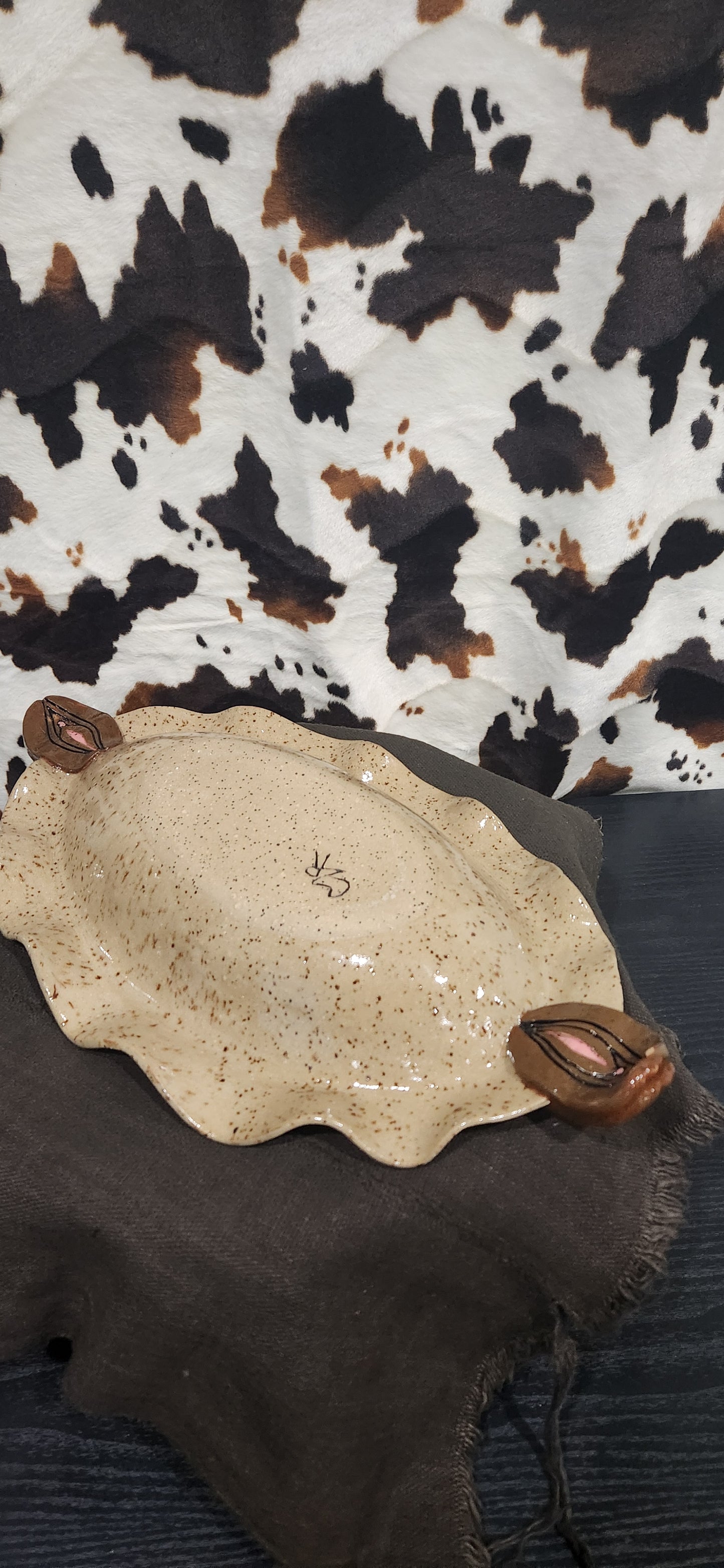 Pussy Bowl Oval Speckled Brn - Bowl
