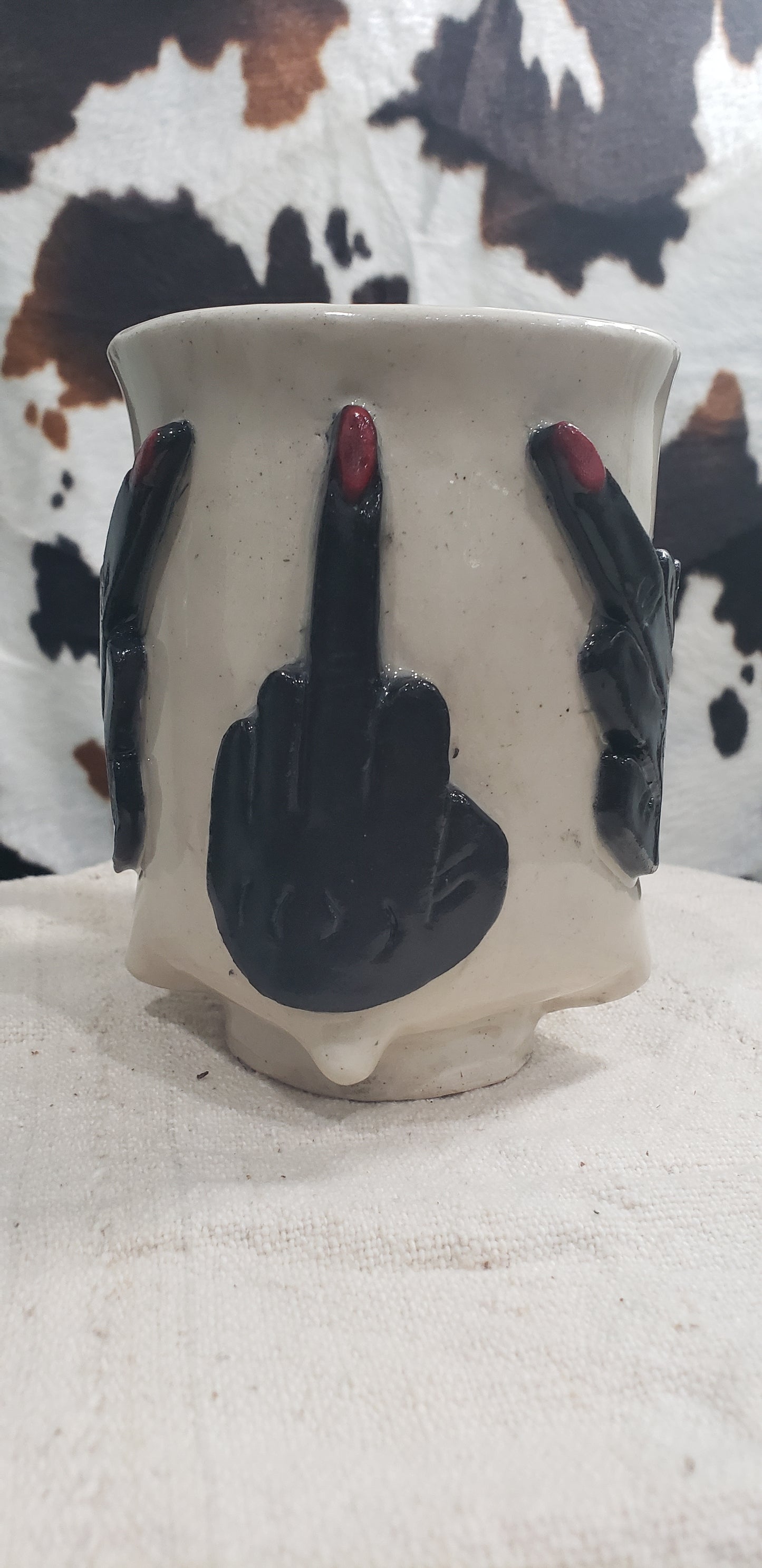 Red Polish Black/White F U Mug