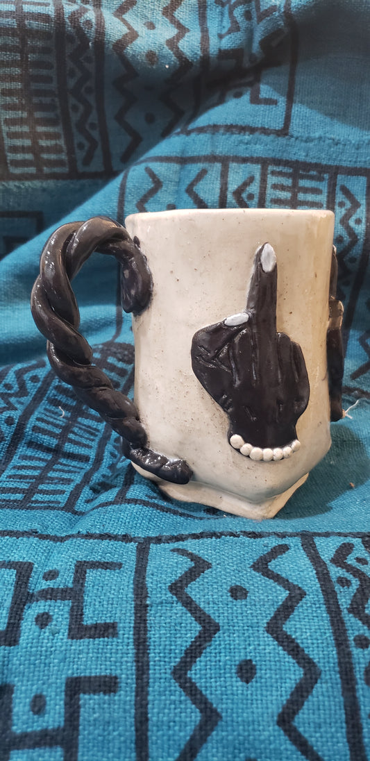 Black/White Polish Middle Finger Mug