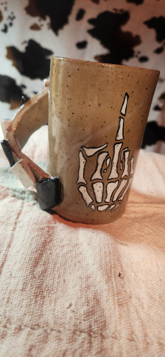 Skeleton FU Finger - Mug
