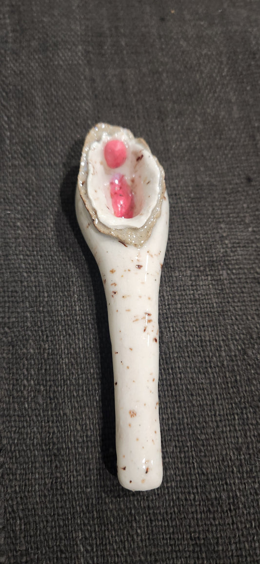 Pussy Pipe Round Speckled Wt - Pipe