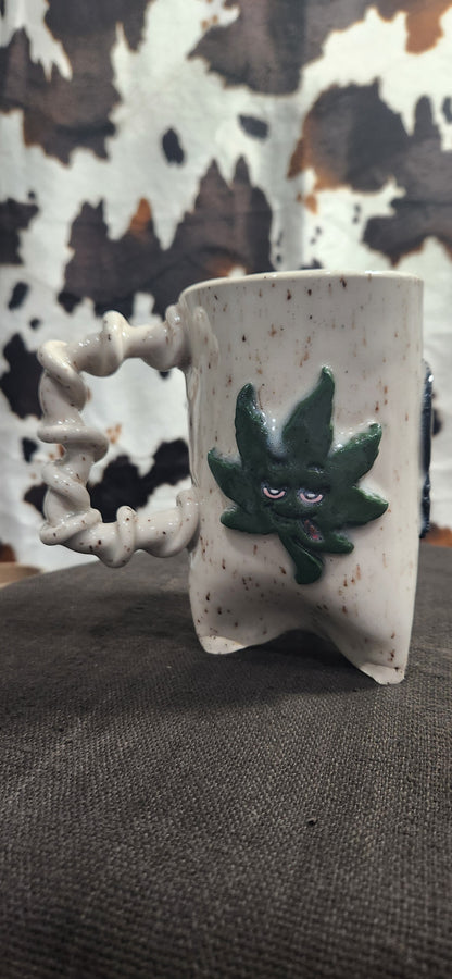 Blitzed Leaf Speckled Wt - Mug