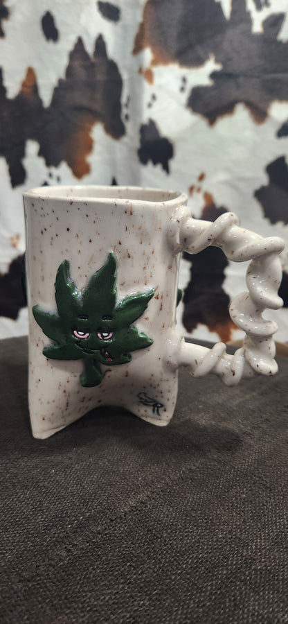 Blitzed Leaf Speckled Wt - Mug