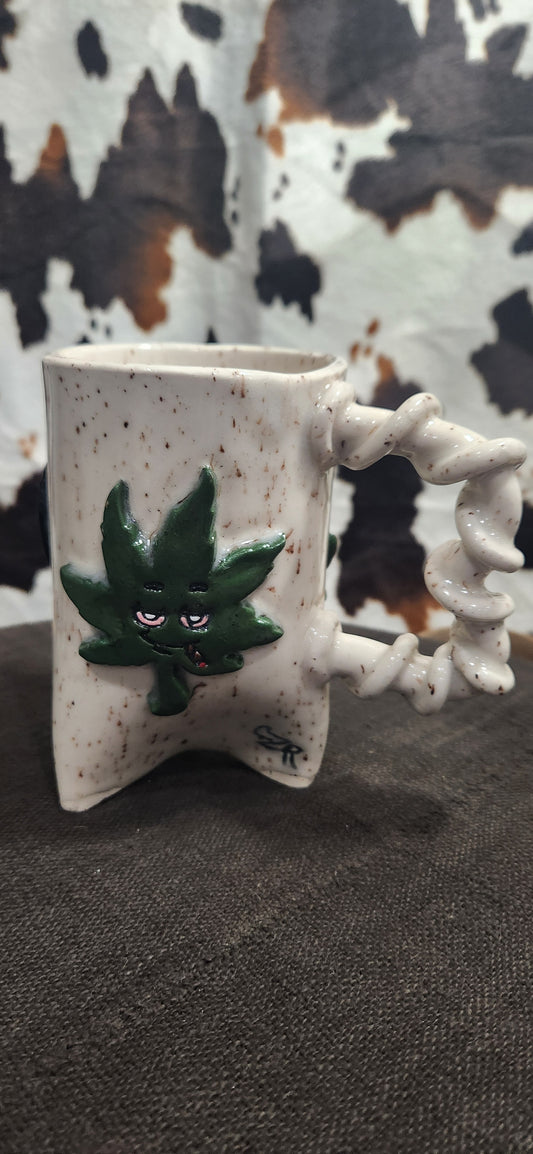 Blitzed Leaf Speckled Wt - Mug