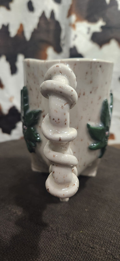 Blitzed Leaf Speckled Wt - Mug