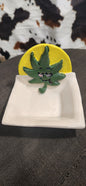 Blitzed Leaf Yellow Square - Tray
