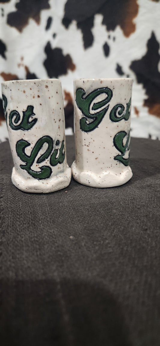 Get Lit Speckled Wt - Shot Glasses