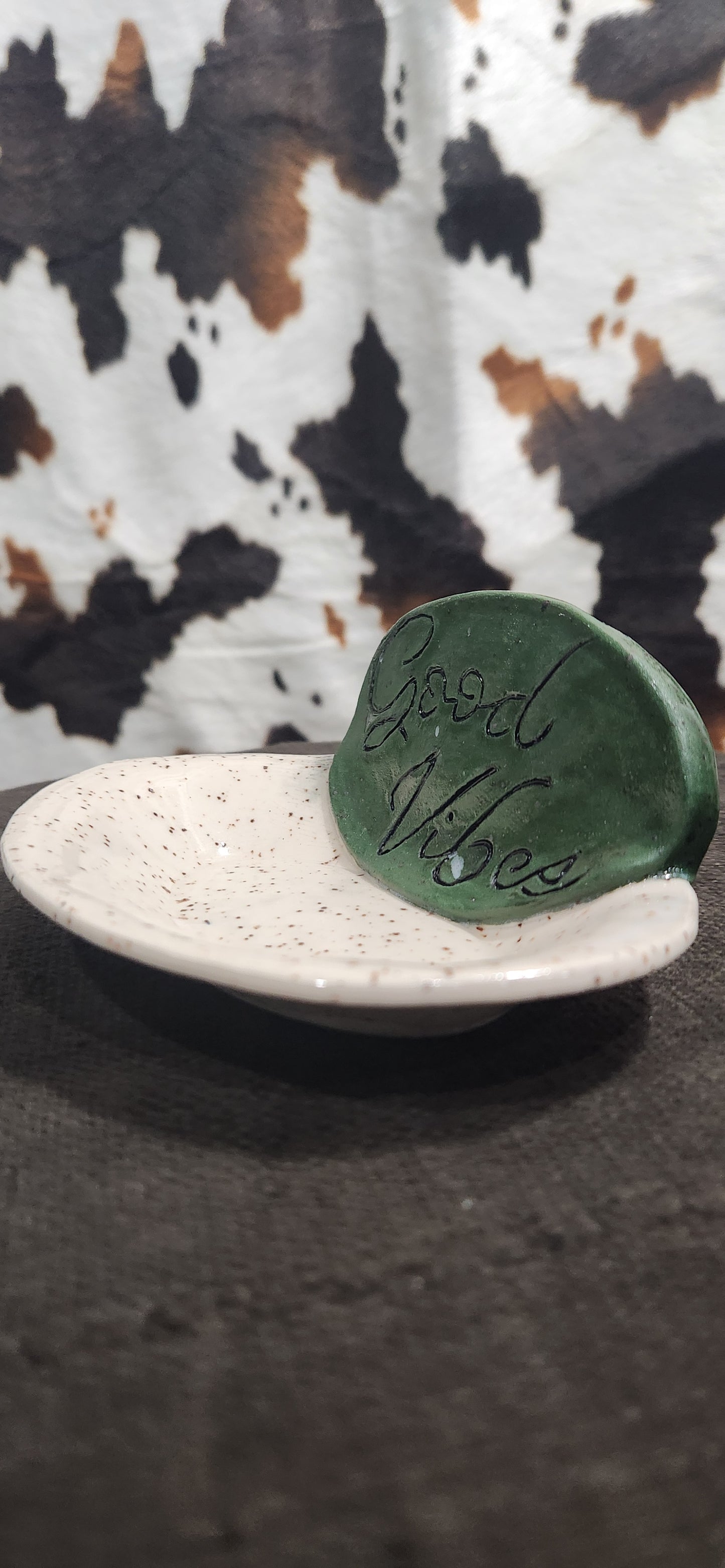 Good Vibes Speckled Oval - Tray