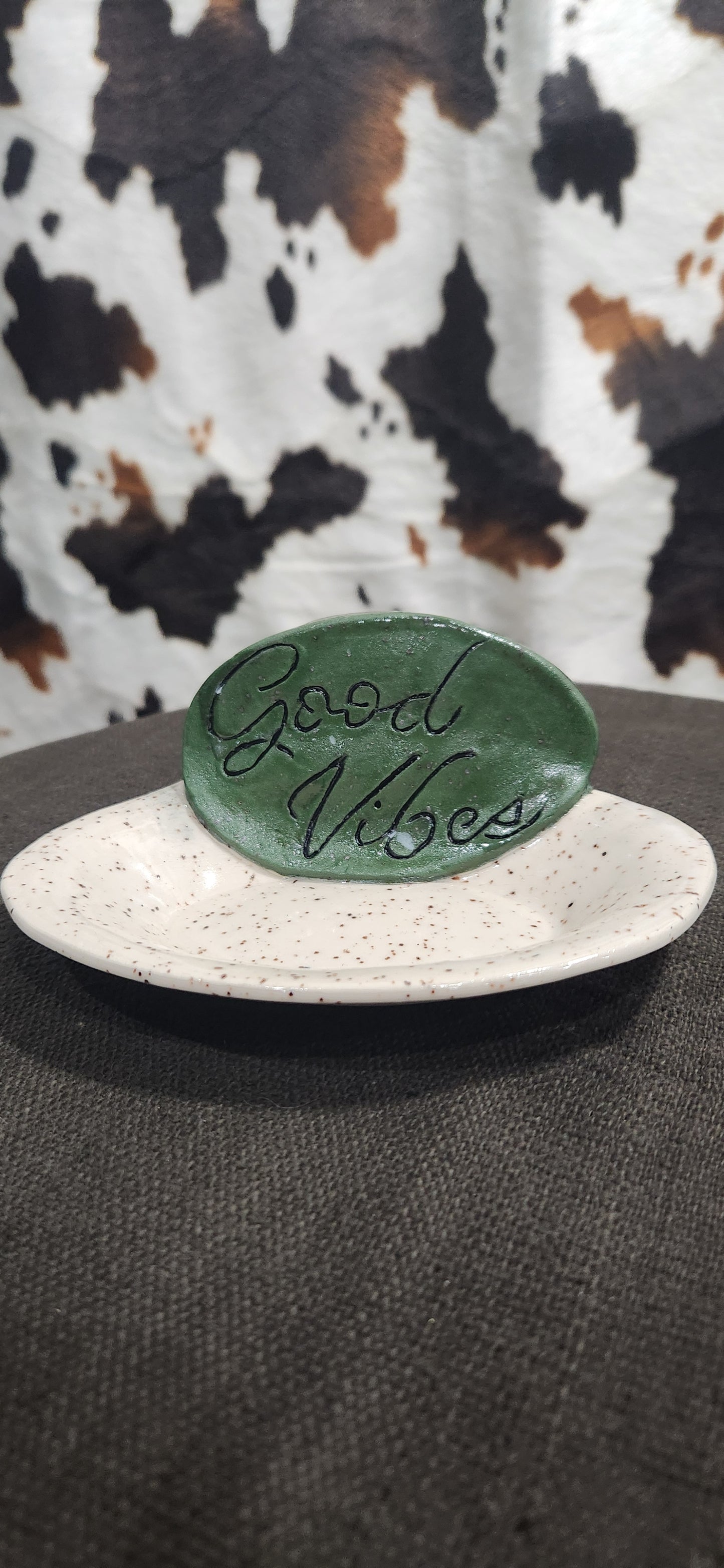 Good Vibes Speckled Oval - Tray