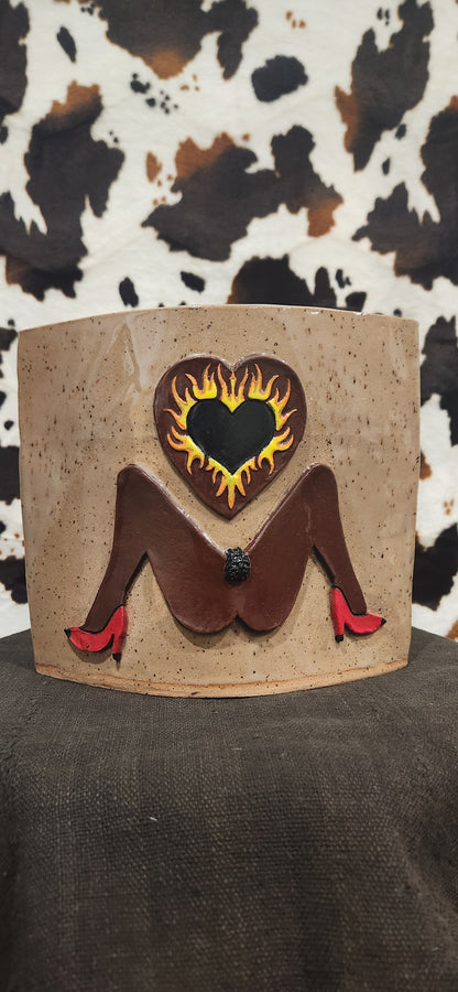 Hot N Hairy Speckled Brn - Vase