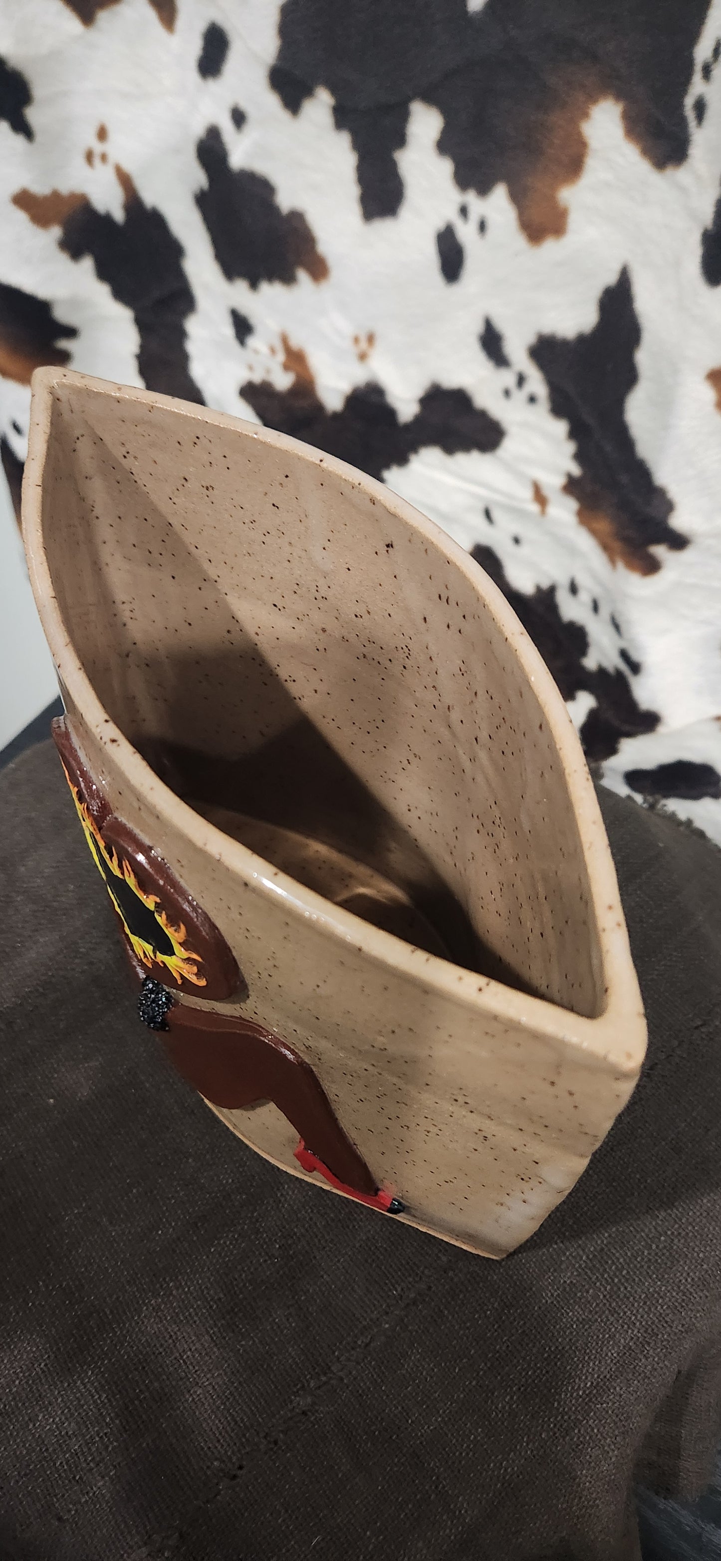 Hot N Hairy Speckled Brn - Vase