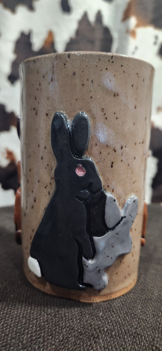 Humping Hares Speckled Brn - Mug