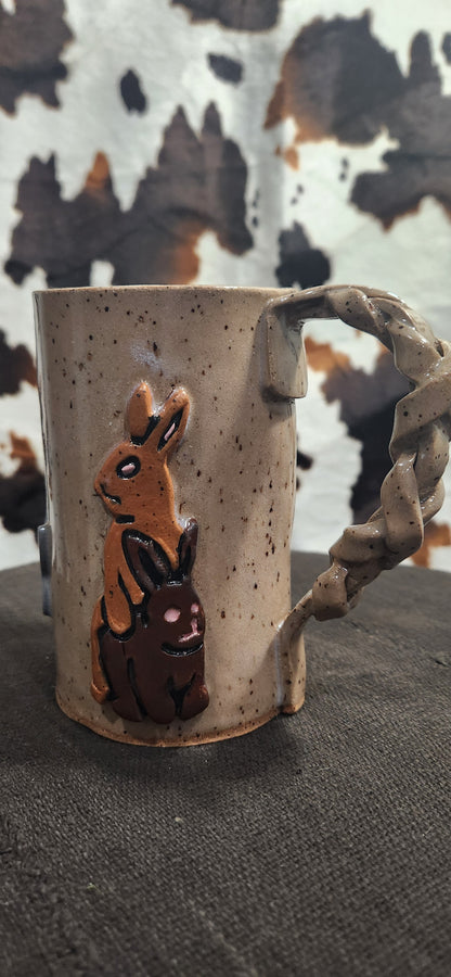 Humping Hares Speckled Brn - Mug
