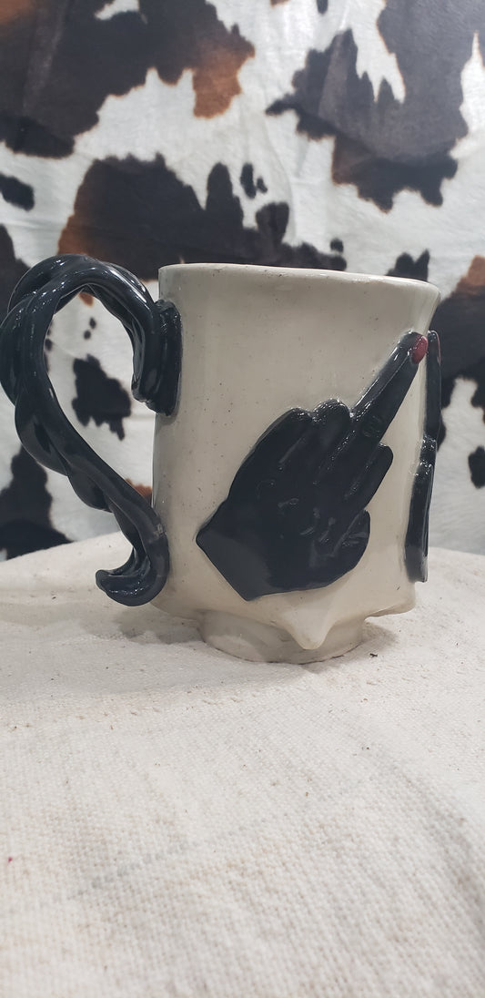 Red Polish Black/White F U Mug