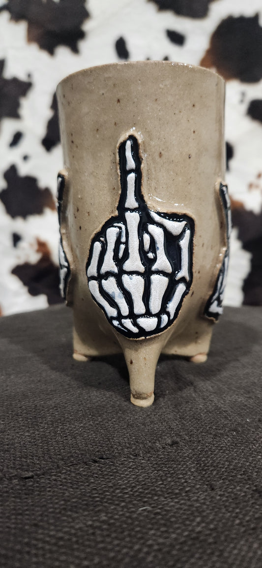 Skeleton Bones FU Finger - Mug