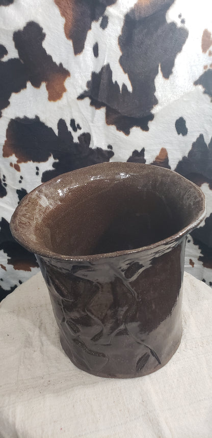Unbothered Lg Brown - Vase