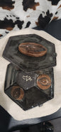 Vulva Hex Bowl w Lid Blk Clay - Bowl
