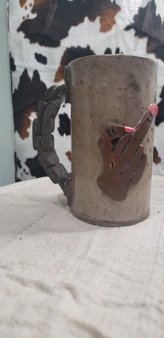 Pink Polish/Brown F U Mug